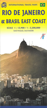 mappa Rio de Janeiro città impermeabile e antistrappo con stradale Costa del Brasile spiagge luoghi panoramici