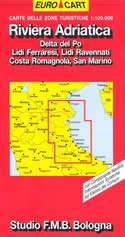 mappa stradale Riviera Adriatica - con Delta del Po, Lidi Ferraresi, Lidi Ravennati, Costa Romagnola, San Marino - nuova edizione - edizione 2013