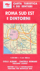 mappa topografica Roma Sud Est e dintorni - con Colli Albani, Castelli Romani, Vulcano Laziale