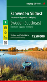 mappa Svezia SudEst Stoccolma/Stockholm, Uppsala, Linköping stradale 2024
