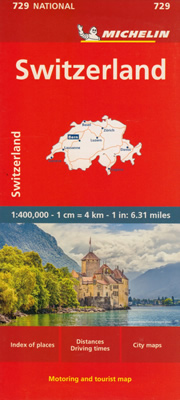 mappa stradale Svizzera - con Berna, Zurigo, Ginevra, Losanna - mappa stradale Michelin n.729 - EDIZIONE 2024