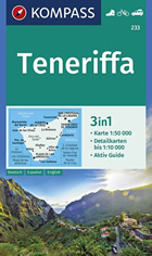 mappa Tenerife (Isole Canarie) con sentieri, spiagge, percorsi panoramici Kompass n.233 compatibile sistemi GPS 2024