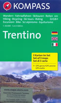 mappa n.683 Trentino set di 3 mappe escursionistiche con Bolzano, Trento, Gruppo Brenta, Marmolada, San Martino Castrozza cartografia compatibile sistemi GPS