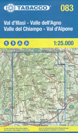 mappa n.083 Val d'Illasi, Valle dell'Agno, del Chiampo, d'Alpone con Valdagno, Cornedo Vicentino, Recoaro Terme, Catena Tre Croci, di Mezzane, Tremigna, Soave, Arzignano, Montebello Vicentino reticolo UTM per GPS impermeabile, antistrappo, plastic free, eco friendly 2025