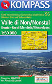 mappa topografica n.95 - Valle di Non / Nonstal, Parco Naturale Adamello Brenta, Tuenno, Cles, Fondo, Salorno, Caldaro