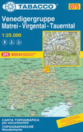 mappa n.075 Venedigergruppe, Matrei, Virgental, Tauerntal con reticolo UTM compatibile sistemi GPS