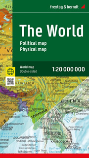 mappa World / Mondo carta geografica del planisfero cartografia Politica e Fisica (fronte/retro) ripiegata a soffietto 2024